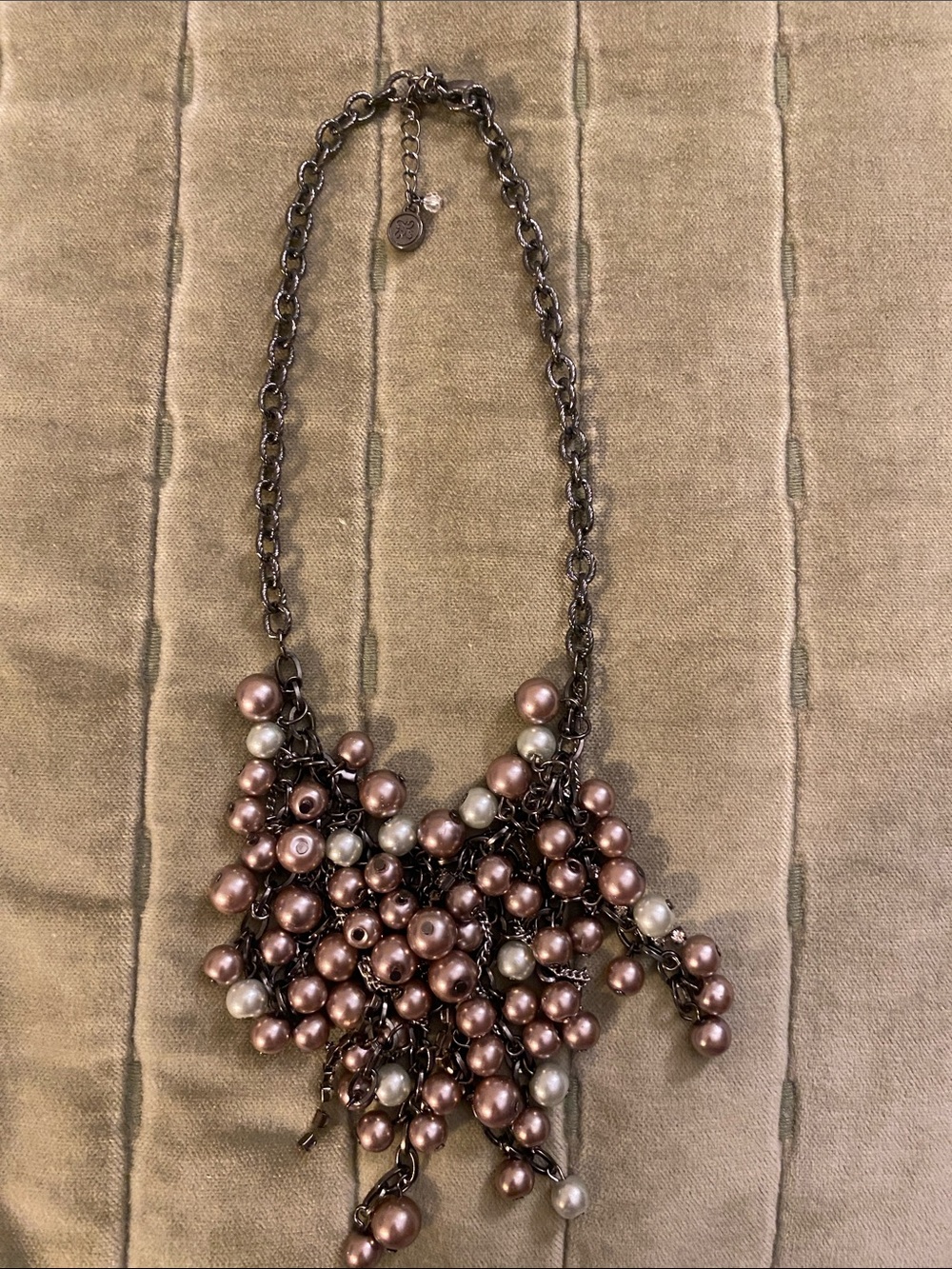 Simply Vera Vera Wang Rose Pink and Cream Cluster Bib Necklace